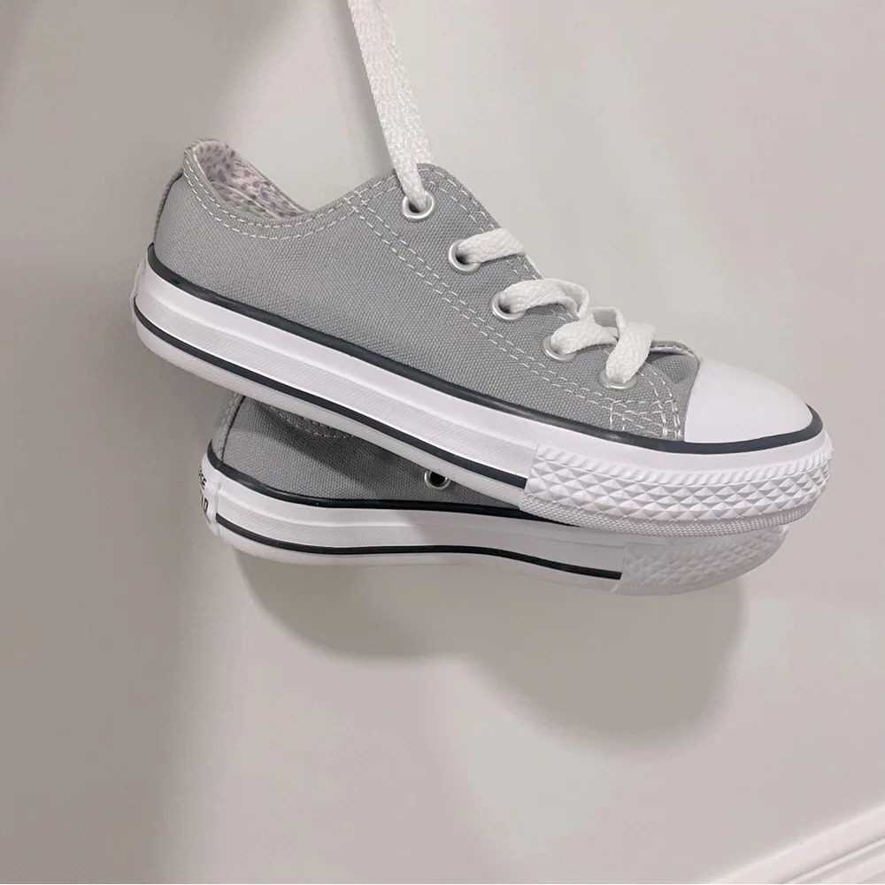 Converse Toddler Shoes Size 11 All Star Double Tongue Low Sneakers 656869F Gray